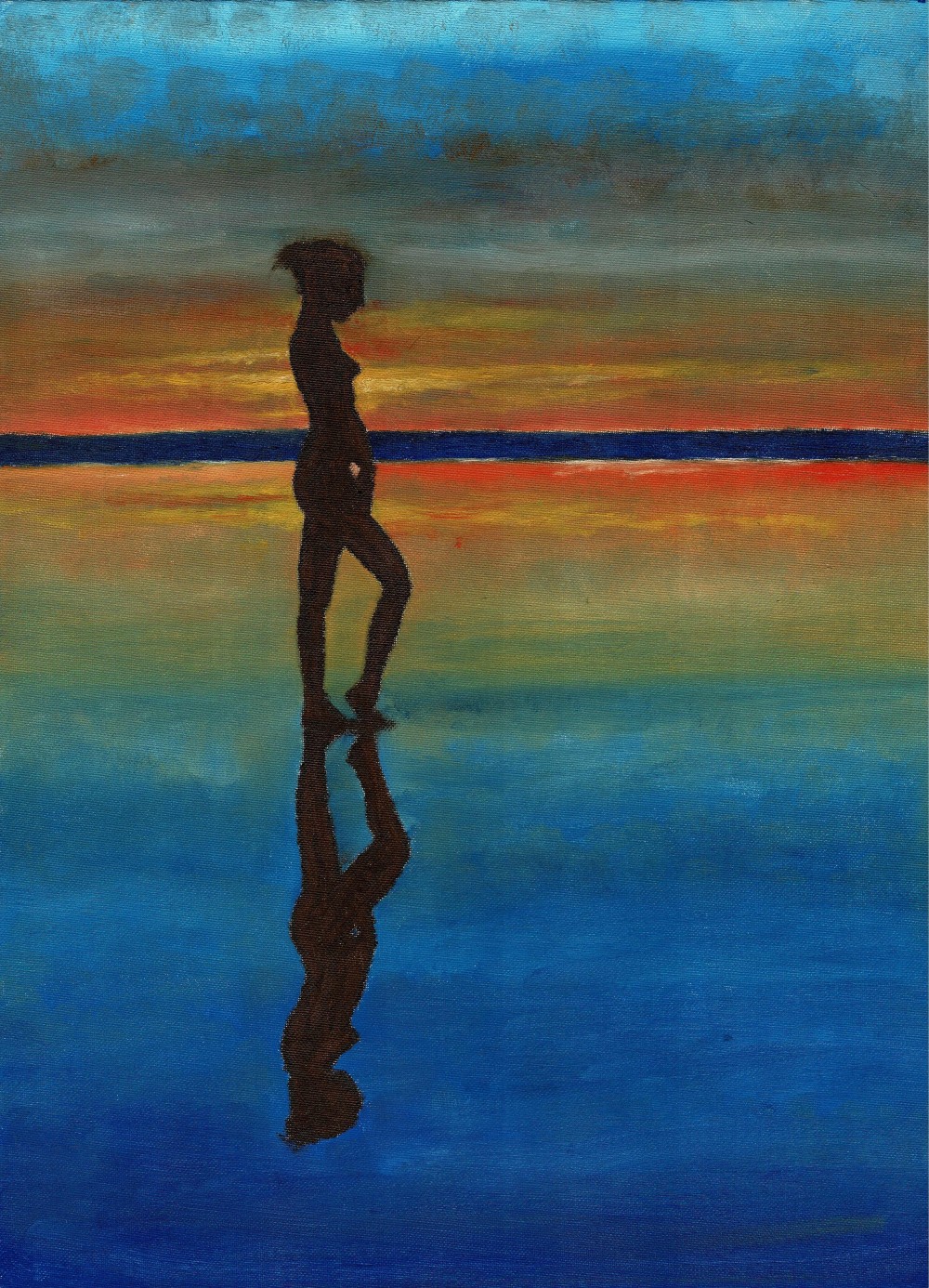 Beach nude at sunset